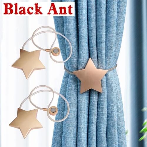 1 Pair Stars Magnetic Curtain Clip Holders Tieback Buckle Straps Hanging Ball Kids Bedroom Curtain Accessories Home Decor X162#4