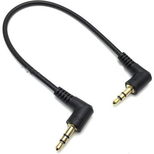 15cm 90 Degree Right Angle 3 pole 3.5mm Aux Audio Flat Cable Cord Male to Male for phone car aux Speaker