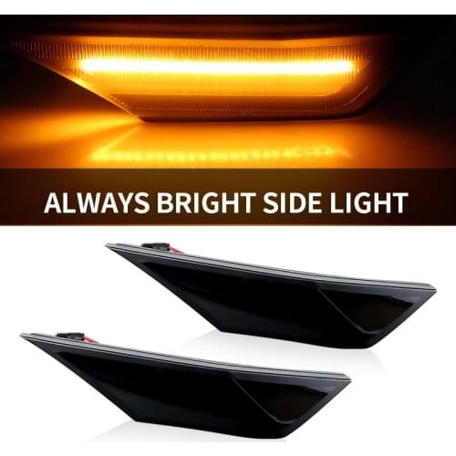 2PCS Car Sidemarker Lamps Front Side Marker Light Kit Turn Signal Light for Honda Civic 10Th 2016-Up
