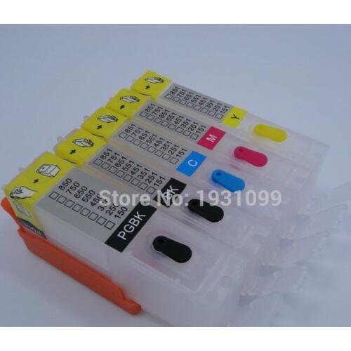 YOTAT 5pcs refillable ink cartridge PGI-650 CLI-651 PGI650 CLI651 for Canon PIXMA MG5460 IP7260 MG6360 printer