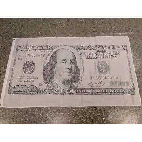 90*150cm $100 us dollar flag