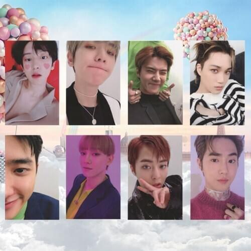 8Pcs/Set KPOP EXO Album Self Made Paper Card Photo Card Poster HD Photocard Fans Gift Collection