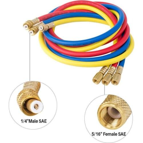 Car AC Charging Hoses Tube For R134a R12 R22 R404 R502 Air Conditioning Refrigerant Tube 300-600 A20 1/4" Thread Hose