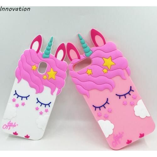 3D Unicorn Horse Ears Case For Samsung Galaxy J3 J7 J530 2017 J330 J730 2016 J5 Cute Cartoon Shy Stars Soft Silicone Phone Cover