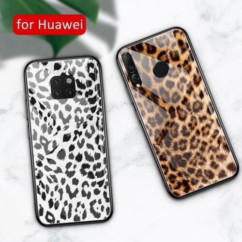 For Huawei mate 20 lite case Glass cover tiger zebra skin case for Huawei mate 9 10 20 pro 20x lite RS Nova 3 3i 3e 4 4e Y9 2019