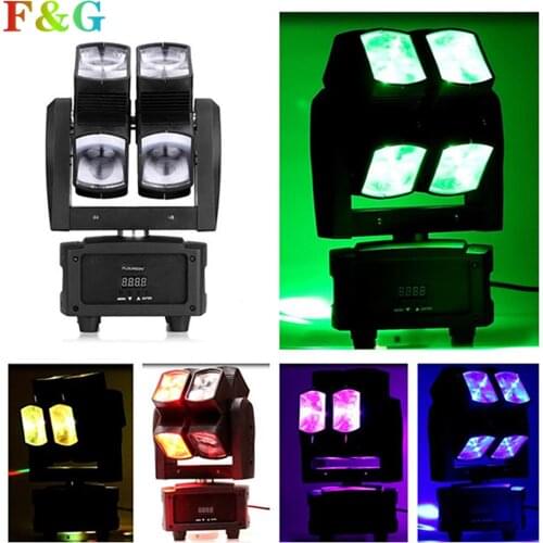 F&G Stage Light DMX LED 8x10W RGBW 4 in 1 Moving Head Light Hot Wheel Infinite Rotation LED Beam Stage KTV DJ Party Wedding