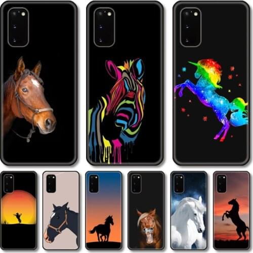 Hot horse Phone Case For Samsung Galaxy Note S21 20 10 9 E Lite UW Ultra 5G PRO Black Shell Cover