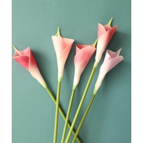 1 Pc PU Artificial Flowers Calla Lily Bunch Fake Flower Bouquet Table Home Autumn Wedding Decoration Fall Accessories DIY