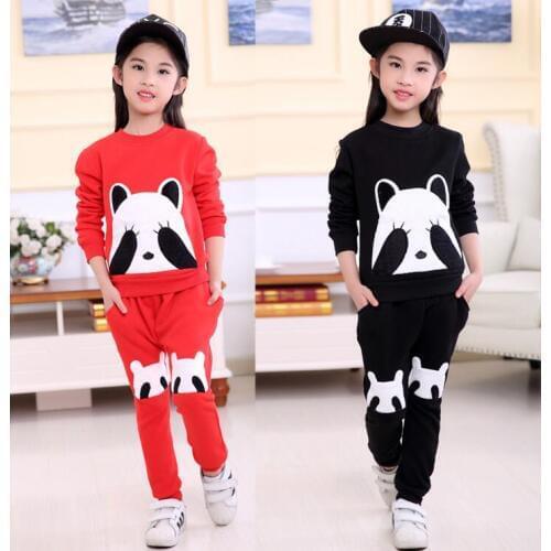 Winter Thickening Warm Clothes Sets Girls 3D Bear Not Down Cashmere Suits Kids Cute Toddler Sweatshirt+Pants 2P Fashion Clothes
