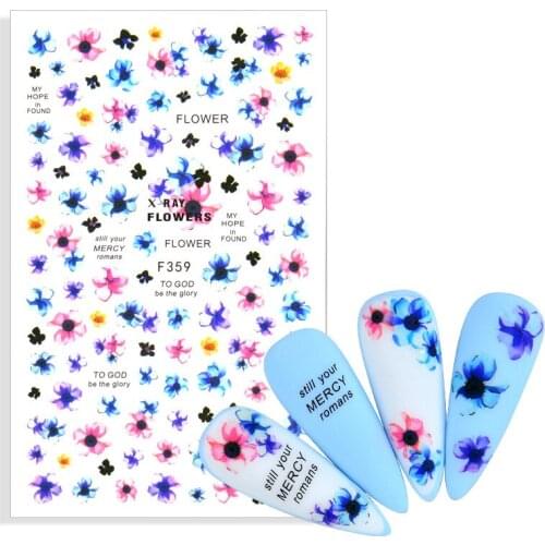 Adhesive Nail Sticker Decals Butterfly Flowers Nail Art Decorations Stickers Sliders DIY Manicure Accessories Nails Decoraciones
