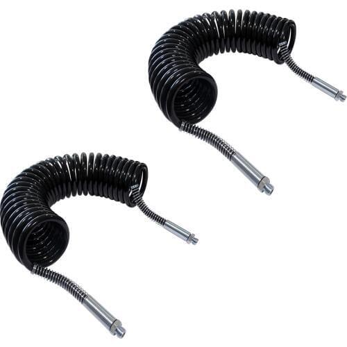 Brio 7,5m 2x PU Polyurethane Compressor Hose 8x12x7 Coil Spring Tube for Air Compression High Abrassion and Heat Resistance Set