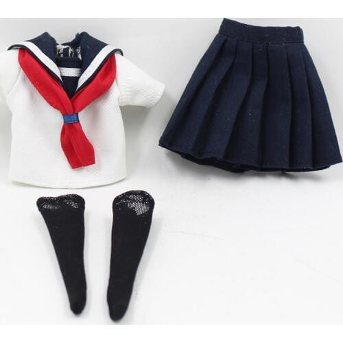 Outfits for Blyth doll A set of school ubiform including the socks for the 12 inch doll cosplay dressing 1/6 BJD