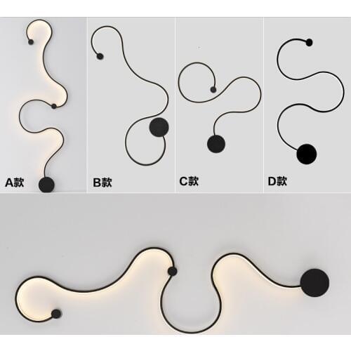 Europe Minimalist Geometry Line Aisle Wall Lamp Continuous System Concise Modern Hallway Home Bedroom Bedside Led Wall Lamp