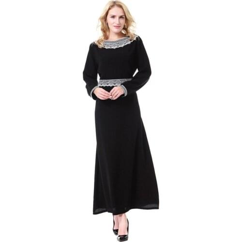 New Style Middle East Dubai Turkey Muslim Dress Fashion Muslim Robe Malaysia Islam Clothing Africa Costume For Women Muslim Robe