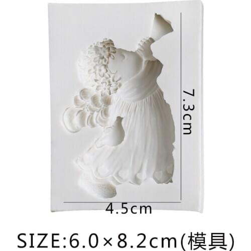 New liquid silicone blow molding conch girl modeling sugar molds, suona Angel coco baking tool WMJ-891