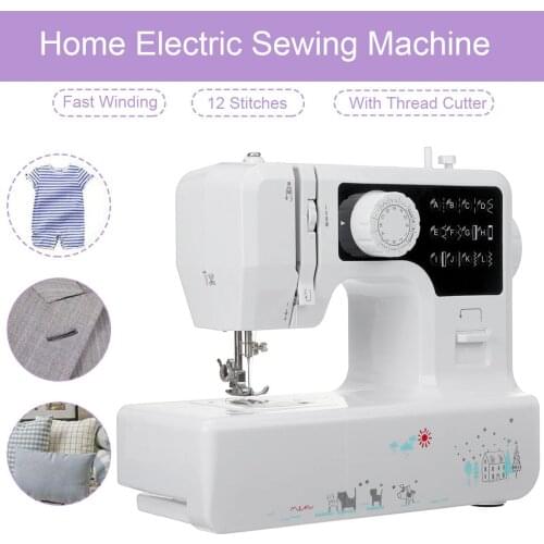 Mini Portable Household Sewing Machine Home Sewing Machines Foot Pedal Straight Line Two Thread Kit Electrical Sewing Machines