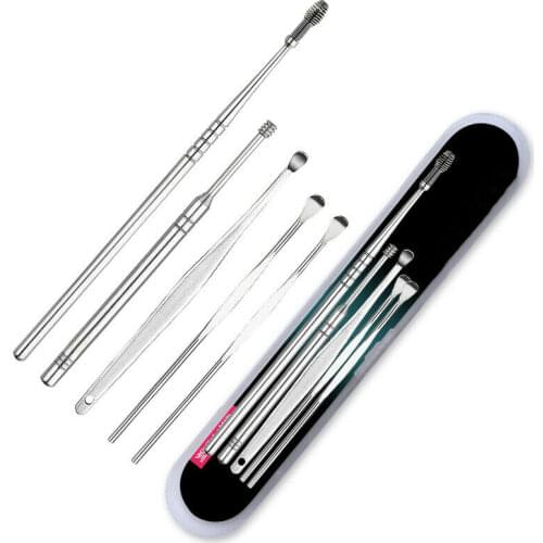 Portable Ear Cleaner Set Ear Cleaning Spiral Earpick Ear Wax Remover Ear Curette Spiral Ear Spoon Earpick Set Ear Cleaning Tools