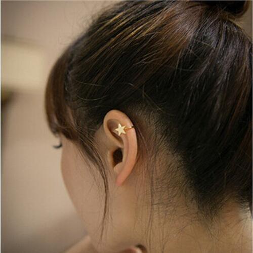 Simple Joker Alloy Moon Heart Earrings For Women Ear Clip U-Shaped Earrings Earless Butterfly Feminine Jewelry Party Wedding