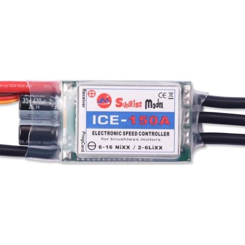 SunriseModel ICE 150A 2-6S LIPO 5.5V/6A BEC Helicopter Brushless ESC for RC Model Helicopter Drones Replacement DIY Parts
