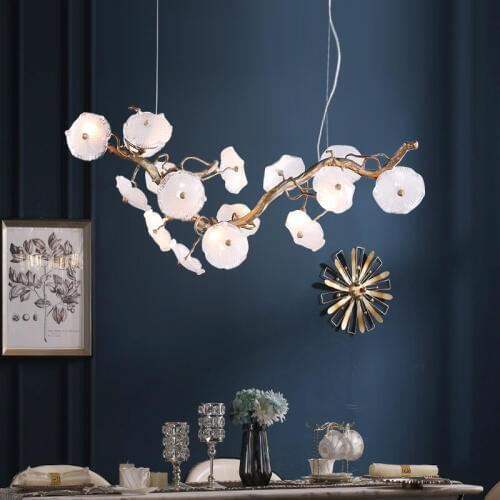 Light luxury chandelier copper lamp living room lamp brass chandelier model room chandelier modern minimalist villa lamp