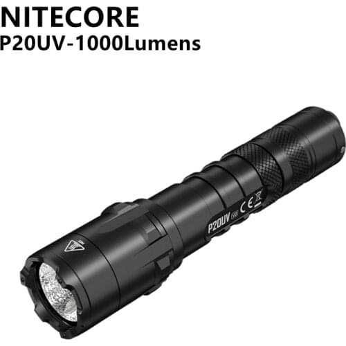 NITECORE P20UV Tactical Flashlight 1000 Lumens 320mW Wavelength 365nm CREE XP-L2 V6 LED Detect Tracking Flashlight