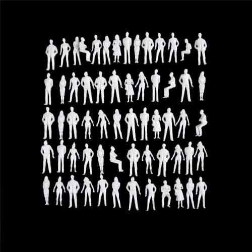 TOYZHIJIA Hot 10pcs/pack 1:50 scale model miniature white figures Architectural model human scale HO model ABS plastic peoples