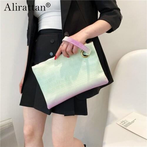 Trend Stone Pattern PU Leather Clutch Bags For Women 2021 New Fashion Brand Ladies Envelope Bag Coin Purse Mobile Phone Bag