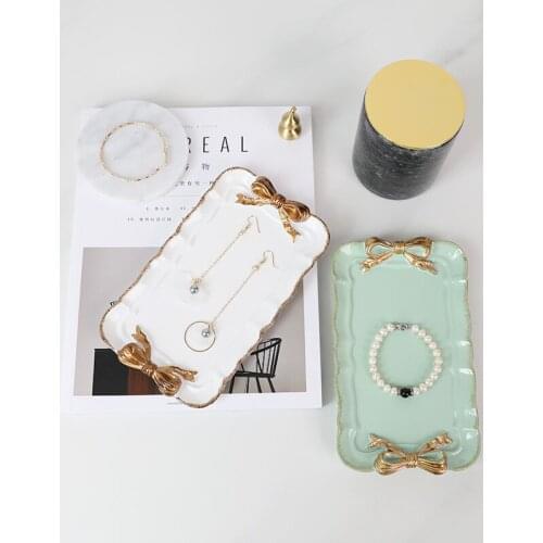 Creative Home Resin Cake Tray Bowl Dish & Plate Bowknot Home Supplies Craft Gift Storage Tray