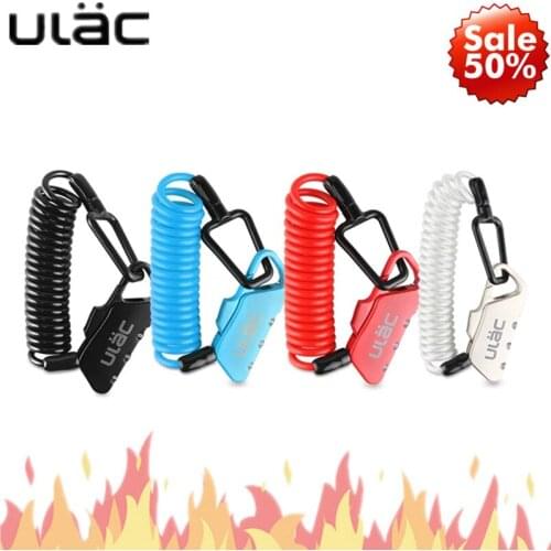 ULAC Mini Bike Lock 1200mm Fold Backpack Cycling Helmet Bicycle Cable Lock 3 Digit Combination Anti-theft Bike Bicycle Lock