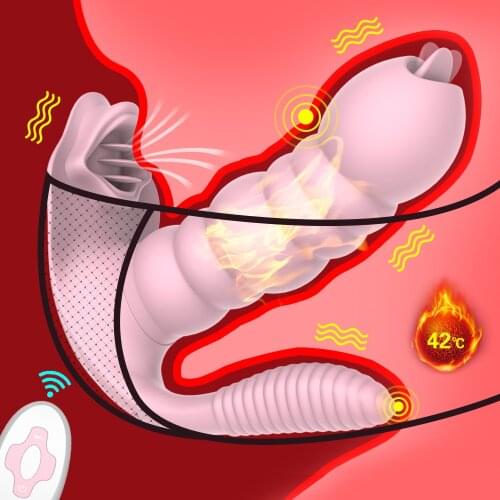 Heating Tongue Licking Wearable Vibrator G Spot Clitoris Stimulator Orgasm Dildo Vibrator Wireless Remote Control Sex Toys Women