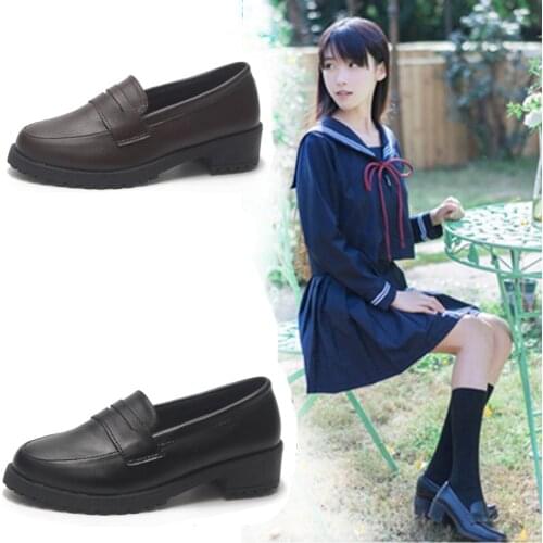 Japanese Student Shoes Girly Girl Lolita JK Uniform Shoes Women Loafer Low Heels Casual Shoes