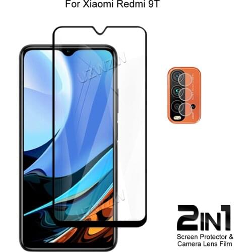 For Xiaomi Redmi 9T Camera Lens Protecting Film & Full Coverage Protective Tempered Glass Phone Screen Protector