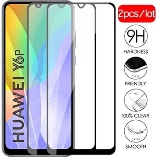2pcs Full cover protective glass for huawei y6p y5p y7p y8p 2020 hauwei huawey y 5p 6p 7p 8p screen protector safety armor Film