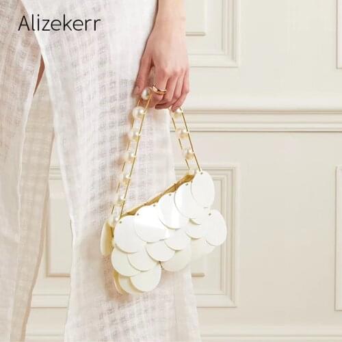 Pearl Sequin Evening Bag Women 2020 Summer New Elegant Designer Beaded Clutch Purse And Handbag Female Wedding Party Fashion