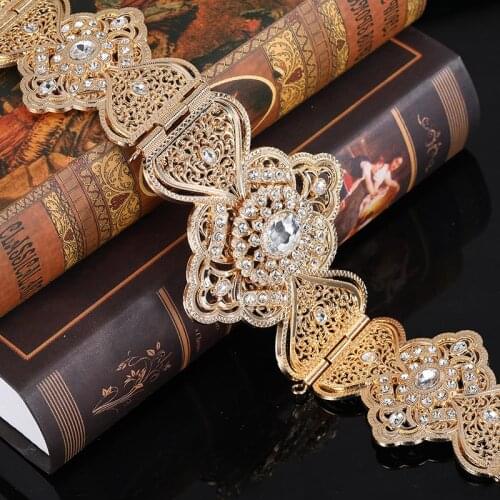 Algeria vintage metal crystal belts for women luxury designer brand -women waist-belt for women ladies jewelry Bijoux مجوهرات