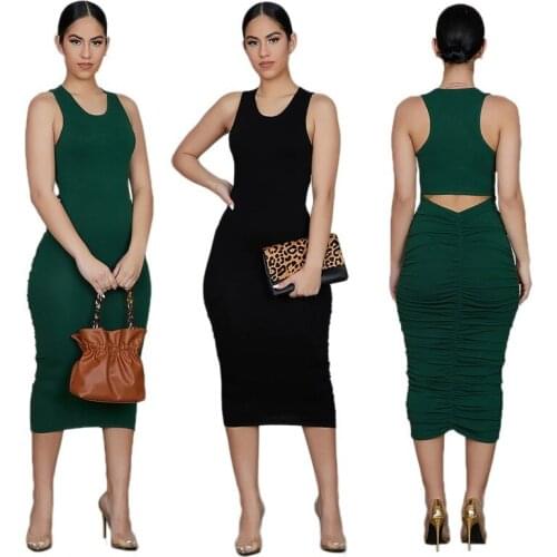 Summer Elegant Women Dress Black sleeveless Bodycon Package Hip Dresses Vestidos Fashion Office Lady Work Wear Female Robes 2021
