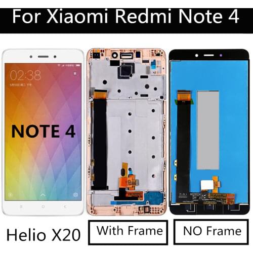 5.5" LCD For Xiaomi Redmi Note 4 (CPU: MTK Helio X20) LCD Display+Touch Screen Assembly Replacement For redmi note4 LCD