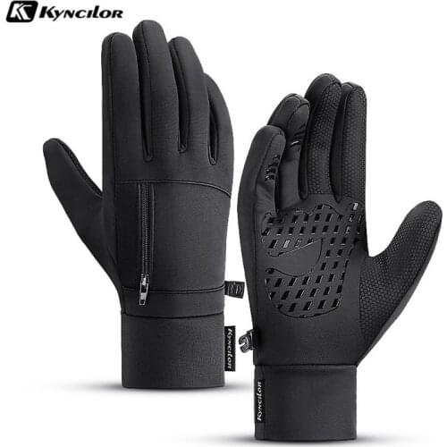 Winter Men Women Ski Snow Gloves Waterproof Cycling Gloves Full Finger Warm Thermal Fleece Gloves with Small Zipper Pocket