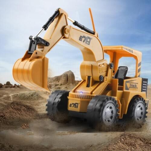 1/24 5CH Wireless Remote Control Engineering Car Excavator Vehicle Kids Toy