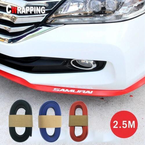 2.5m Car Protector Rubber For Auto Front Bumper Lip Valance Chin Body Guard Side Skirt Car Sticker Car Rubber Strip Solid Color