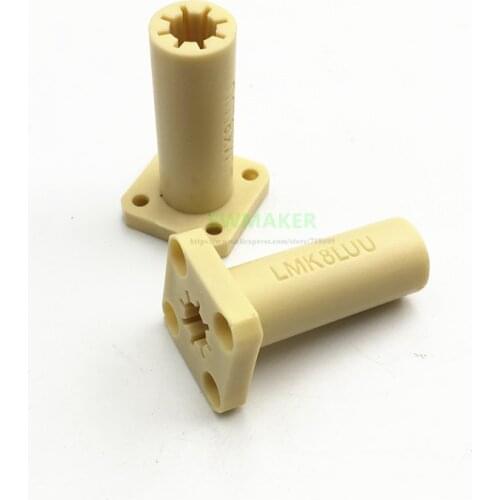2pcs LMK8LUU Long square Type 8x15x45mm Solid Polymer Square Flange Linear Bushing /Bearing 8MM Reprap Prusa CNC DIY parts