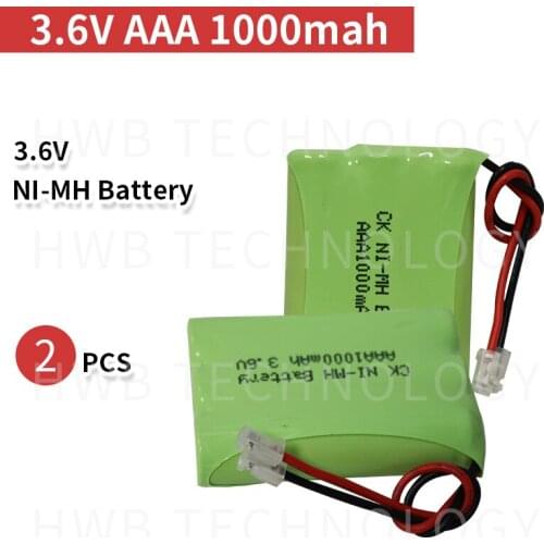 2 PCS/lot KX Original New Ni-MH AAA 3.6V 800mAh Ni MH Rechargeable Battery Pack With Plugs For Cordless Phone Free Shipping