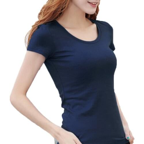 35-100kg Plus Size Womens T-Shirt Ladies Round Neck Short Sleeve Women Cotton T-Shirts Tops Tee