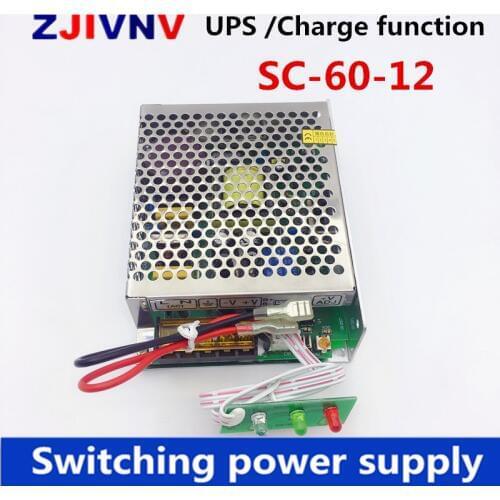 60W 12V 4A universal AC UPS/Charge function monitor switching power supply 13.8v, battery charger 2 year warranty (SC-60-12)