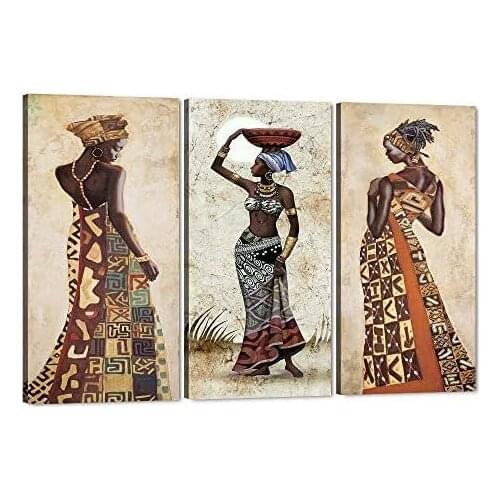 African American Girl Abstract Canvas Black Queen Art Print For Home Wall Living Room Decor