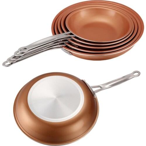 Non-Stick Skillet Copper Frying Pan With Ceramic Coating Easy Clean Skillet Frying Pan Oven Dishwasher Safe Saucepan Cookware