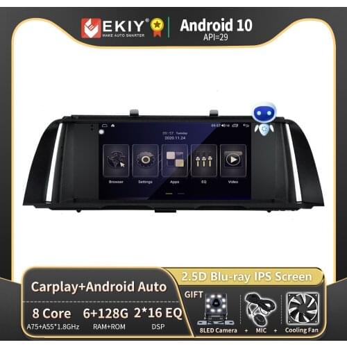 EKIY 6+128G Car Radio For BMW 5 Series F10 F11 2009-2017 Android 10 Multimedia Video Player Navigation GPS Stereos no 2 din DVD