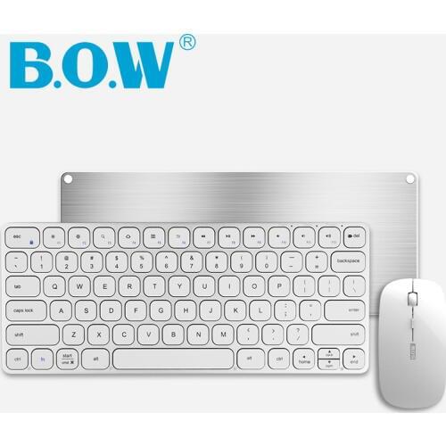 B.O.W 2.4Ghz Wireless Keyboard and mouse Combo for computer with Nano USB Receiver, 78 Keys Rechargeable & Whiper-quiet Design