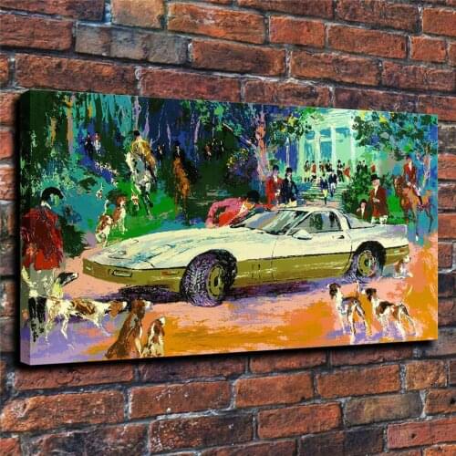 LeRoy Neiman HD Print Modern Abstract Rendezvous Oil Painting on Canvas Poster Wall Art Picture for Living Room Home Decor