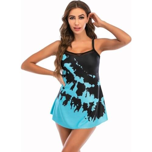 Plus Size Tankini Set Two Piece Swimwear Women Swimsuit 2021 Tie Dye Print Swimming Suit for Women Bathing Suit with Shorts